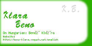 klara beno business card